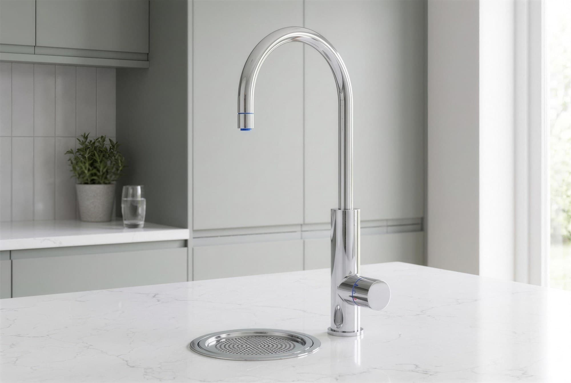 C3 Dial tap, Chrome, island worktop